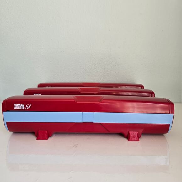 Vintage Wrap Master Foil Paper Plastic Wrap Dispensers Set Of 3 Red Model 1500 - Picture 1 of 16